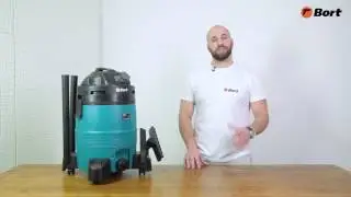 Технический пылесос BORT BSS 1335-Pro для сухой уборки, сбора жидкостей и влажной грязи