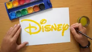 How to draw the yellow Disney logo 2024