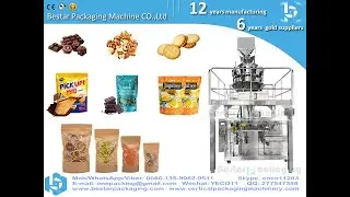 Máquina empacadora de bolsas prefabricadas horizontales, sello de bolsa con cremallera, doypack