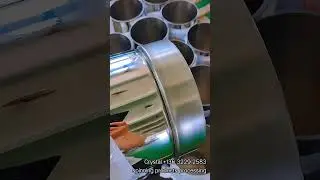 Groove Rolling of Stainless Steel Tank #cncmetalspinningmachine #grooverolling