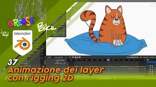 Blender 3.4 Grease Pencil - 37 - Animazione dei layer con rigging 2D
