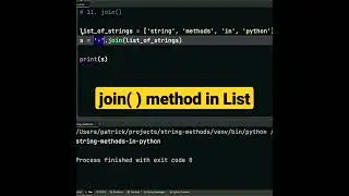 join() method in List | python tutorial #eics #python #shorts