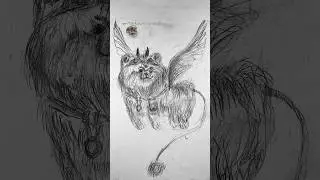 Rysuję mistycznego Pomeraniana #rysunek #shorts #pomeranian #dog