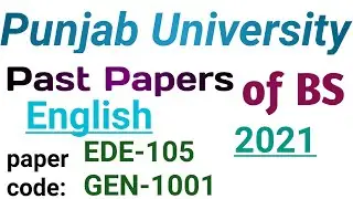 Punjab University BS Past papers 2021| Punjab University English past papers|