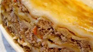 Лазанья из лаваша с фаршем. 