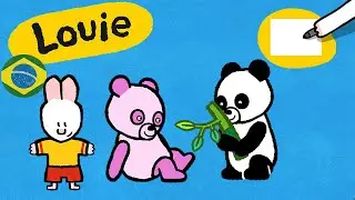 Louie, desenhe me 🎨 ✐ Um Panda ✐ | Desenhos animados para crianças