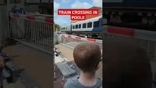Riley saw his first train crossing in Poole #train #traincrossing #trainspotting #poole