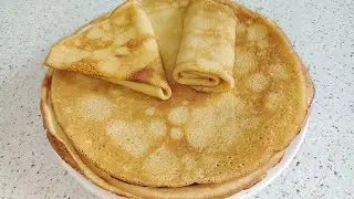 Я попросила у мамы рецепт блинов и приготовила  😋.  Блинчик рецепт