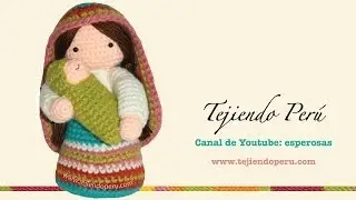 Virgin Mary and baby Jesus crocheted (amigurumi)