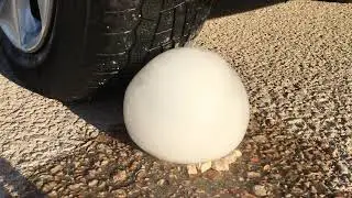 Ball of Ice vs Car ! EXPERIMENT - Crushing Crunchy and Soft Things with Car