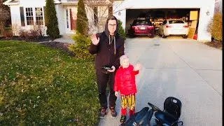 Flying the new drone with my boy