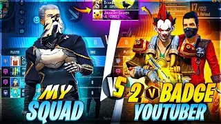 2 V Badge Youtubers in My Game 😲 What Happened Next ?? Best Clash Squad Battle Against Youtubers