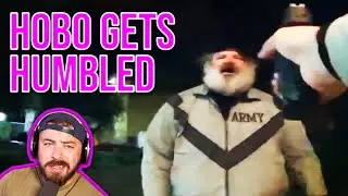 HUGE Homeless Man vs ARMED Female Cop