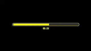 1-Minute Yellow Round Progress Bar Countdown Black Screen, 100% Copyright Free