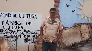 Mostrando uma de nossas produções o couro da alfaia!