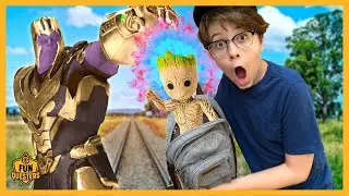 Guardians of the Galaxy Groot vs Thanos with FunQuesters Aaron & LB in Marvel Superhero Fan Film