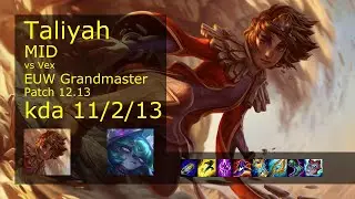 Taliyah vs Vex Mid - EUW 11/2/13 Patch 12.13 Gameplay