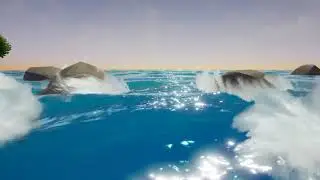 Procedural wave splash generator made with UE4 Niagara and distance field