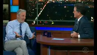 Jon Stewart on Late Night with Stephen Colbert.
