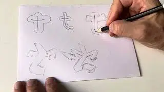 Como dibujar graffiti letra T paso a paso