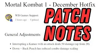 NEW PATCH NOTES for Mortal Kombat 1 (December 2025)