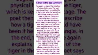 A tiger in the zoo summary।A tiger in the zoo short summary।#viral #shorts #short #paraacademy