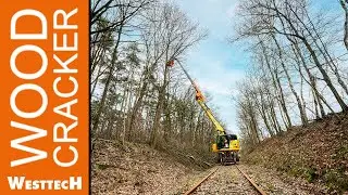 Baumpflege entlang von Eisenbahnschienen: Woodcracker® macht's möglich