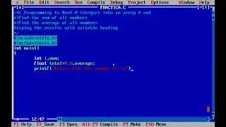 Program on One dimensional Array for sum and average Program in C Programming