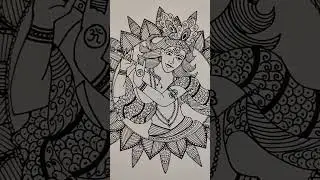 KRISHNA DOODLE ART🎨👩‍🎨|HAPPY JANMASHTAMI💐🌷🦚🍯#shorts #shortsvideo #doodle #krishna #doodleart