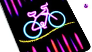 Draw Neon Glow Effect Cycle 🚲 ART illustration procreate | Satisfying & Relaxing | @ArtwithA