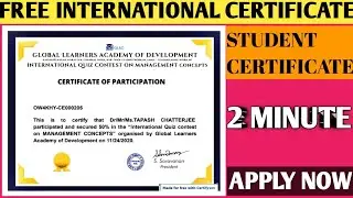 Free International Certificate | International Certificate | Free Certificate | Quiz Certificate 20