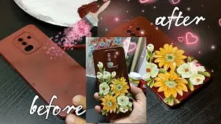 painting my old phone case with acrylic paint -one stroke