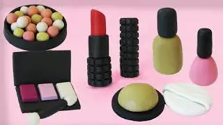 🔴 DIY How to Make a MAKEUP SET - Easy Polymer Clay, plastilina and Fondant Cakes Tutorial