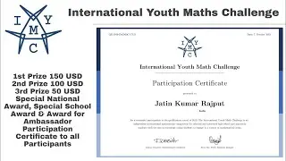 IYMC 2022 | International Youth Math Challenge 2022 | Free Certificates & Cash Prizes | JKR Updates