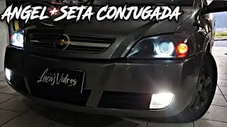 Personalização Faróis Astra - Máscara Negra, Angel Eyes e Seta Conjugada