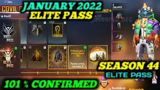 JANUARY 2022 ELITE PASS FREEFIRE || SEASON 44 ELITE PASS  FREE FIRE IN FULL DETAILS