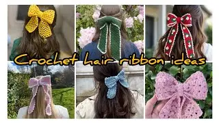 Crochet hair bow scrunchies ideas🧶||Free patterns| hair accessories#subscribe #crochet #scrunchies