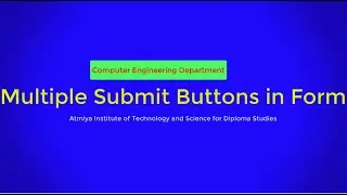 Multiple Submit Buttons in Form with Bhumika Zalavadia