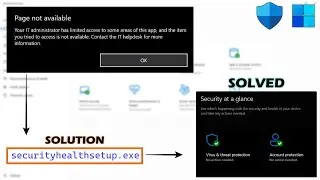 Fix Windows Security Error After Windows 11 RESET