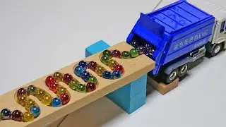 Marble Run Race ASMR ☆ Dump Truck& HABA Slope