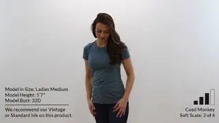 Custom NEXT LEVEL LADIES CVC COTTON/POLY T Shirt Style 6610 360° Product Video by Coed Monkey