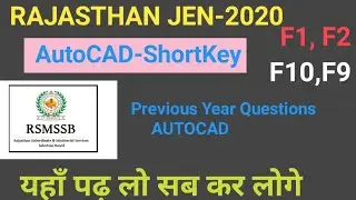 Rajasthan JEN -2020 || AutoCAD Question || Important question || RSMSSB JE || 