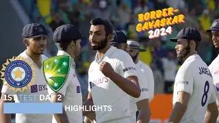India vs Australia Day-2 Highlights | Usman's 100 | India Lead | Border Gavaskar 2024 (Cricket 24)