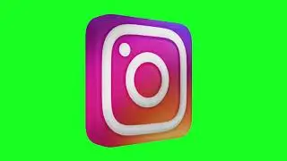Instagram Logo Green Screen Animated 3D
