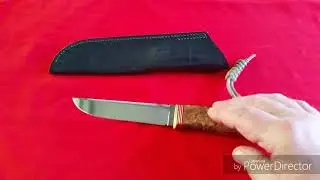 Нож  хантер .N690. Карельская береза.