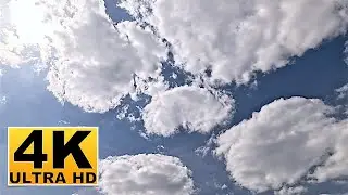 Blue Sky and Clouds Screen Saver (No sound) 2 Hours 4K UHD