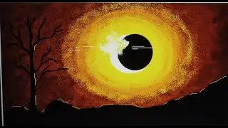 Tutorial of How to draw ?.. Solar eclipse in 🎇✨ |Ms Paint  🎨🖌🖍💞