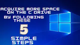 Get more space on your C drive by following these 5 simple steps. Increase Laptop performance!!