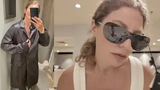 MASSIMO DUTTI LOTS OF LEATHER AND GLASSES WITH TRYING ON
