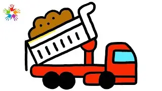 How to draw a Dump truck.| Drawing and coloring for kids and toddlers.
